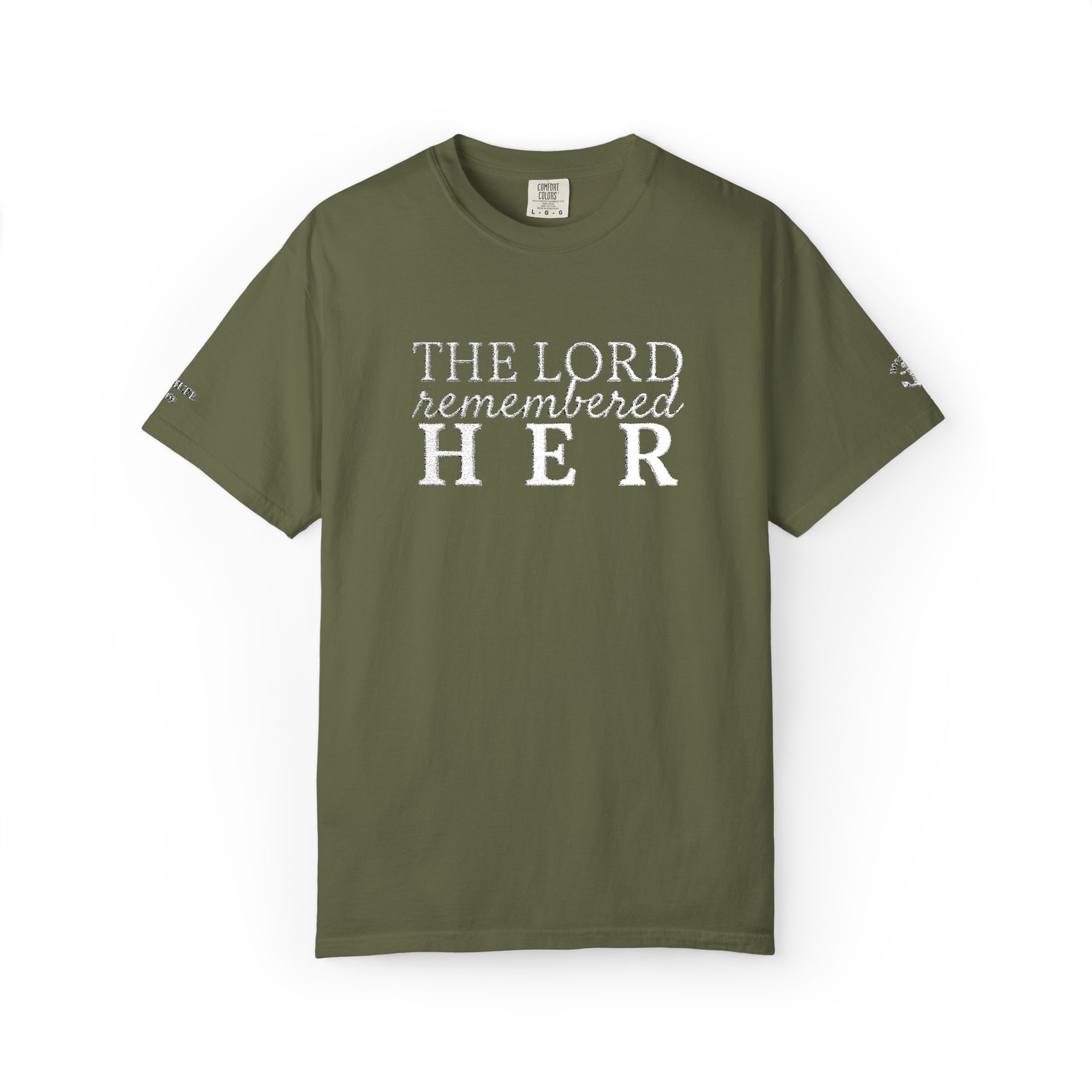 "The Lord Remembered Her" Embroidered Faith T-shirt — Fertility & Motherhood - Image 11