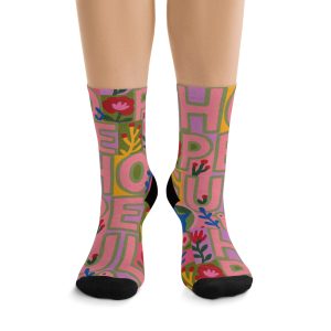 Hopeful Mood Blooms Crew Socks