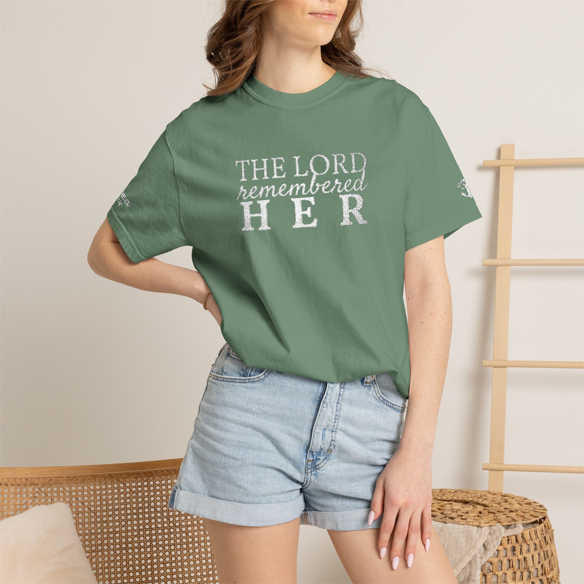 "The Lord Remembered Her" Embroidered Faith T-shirt — Fertility & Motherhood - Image 18