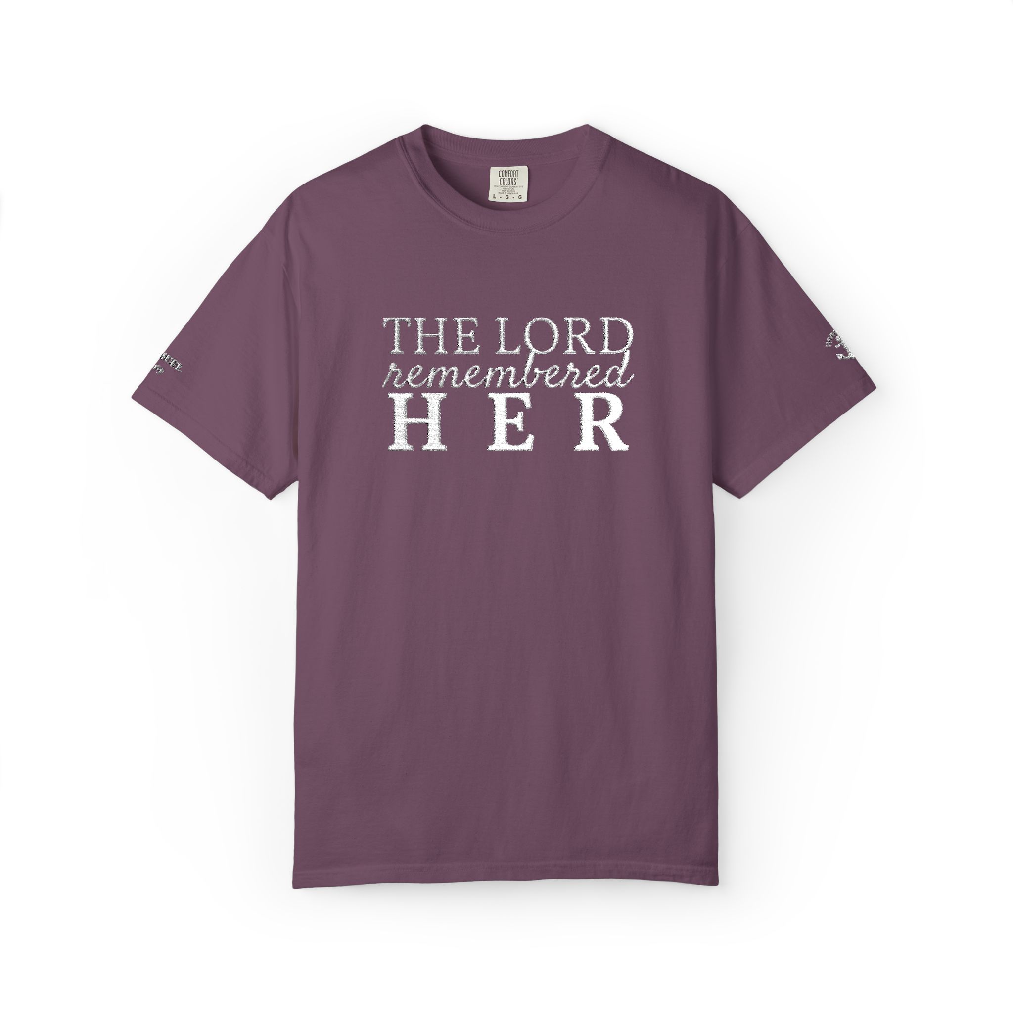 "The Lord Remembered Her" Embroidered Faith T-shirt — Fertility & Motherhood - Image 36