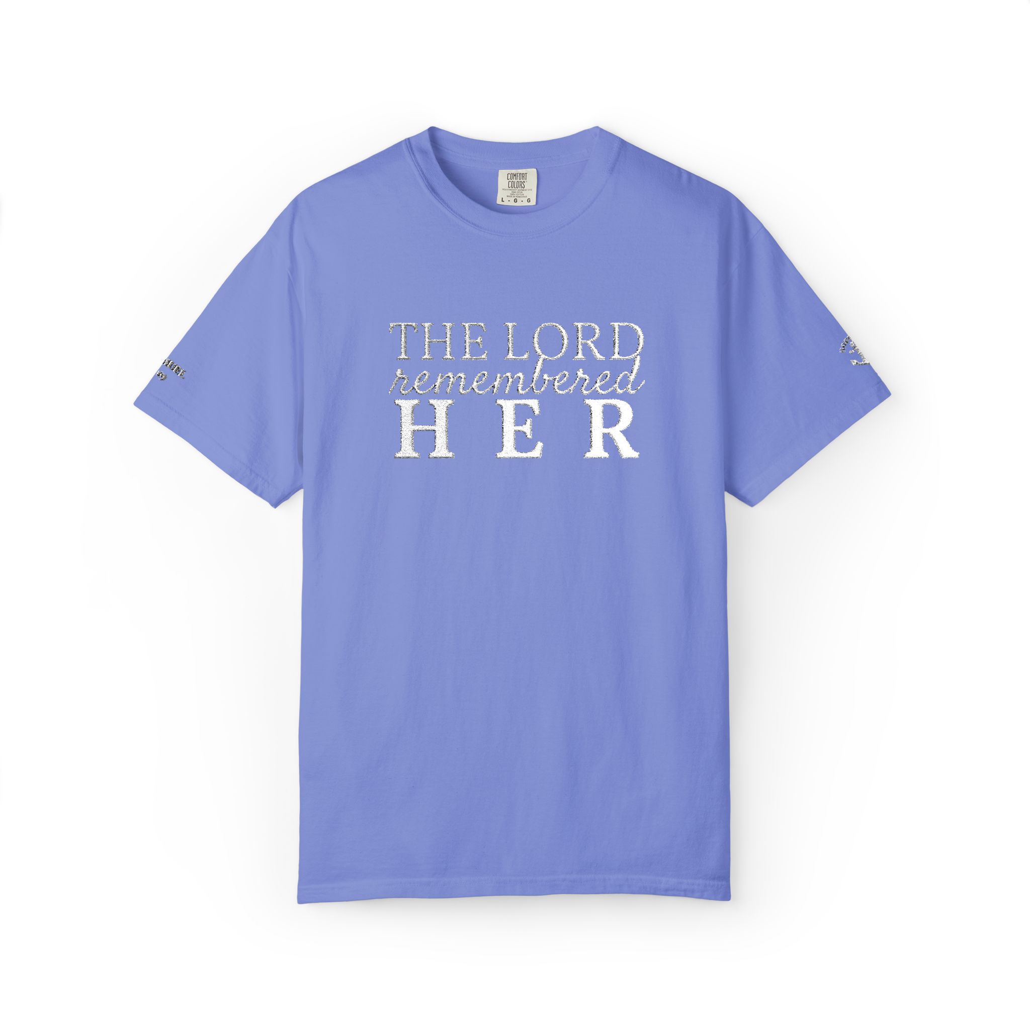 "The Lord Remembered Her" Embroidered Faith T-shirt — Fertility & Motherhood - Image 21