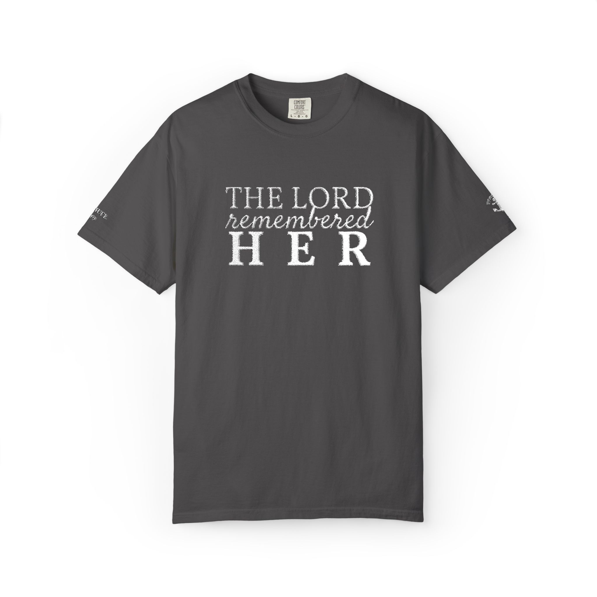 "The Lord Remembered Her" Embroidered Faith T-shirt — Fertility & Motherhood - Image 31