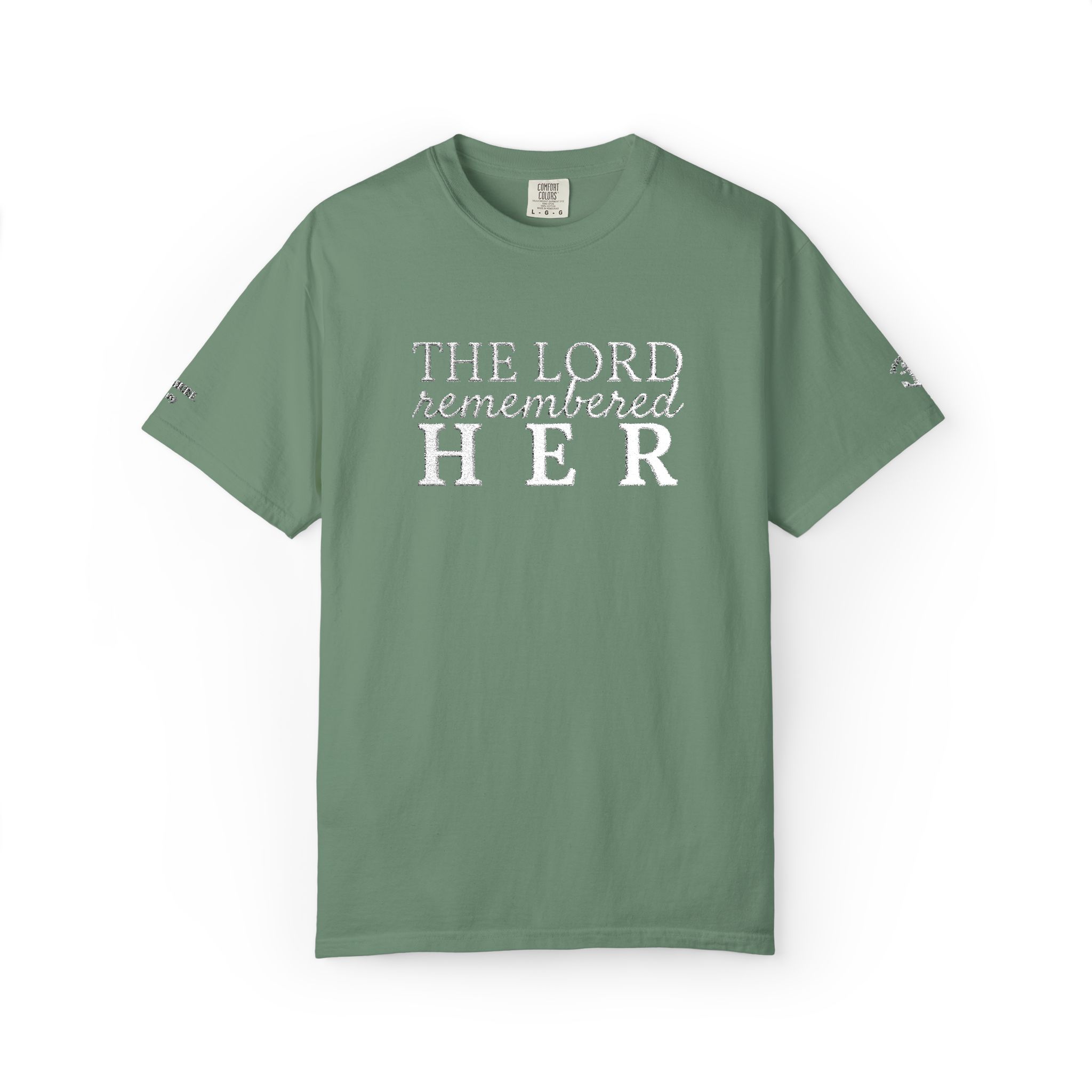"The Lord Remembered Her" Embroidered Faith T-shirt — Fertility & Motherhood - Image 16