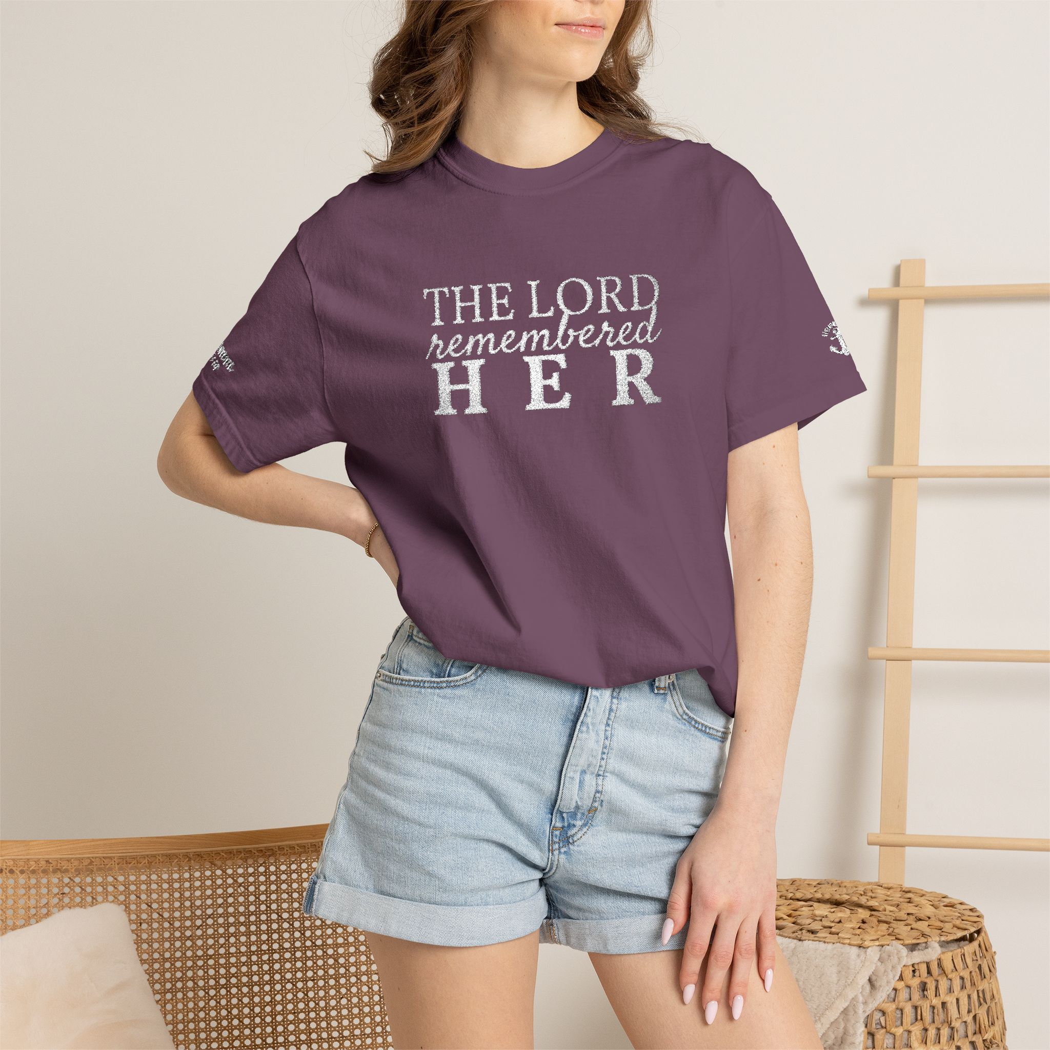 "The Lord Remembered Her" Embroidered Faith T-shirt — Fertility & Motherhood - Image 38