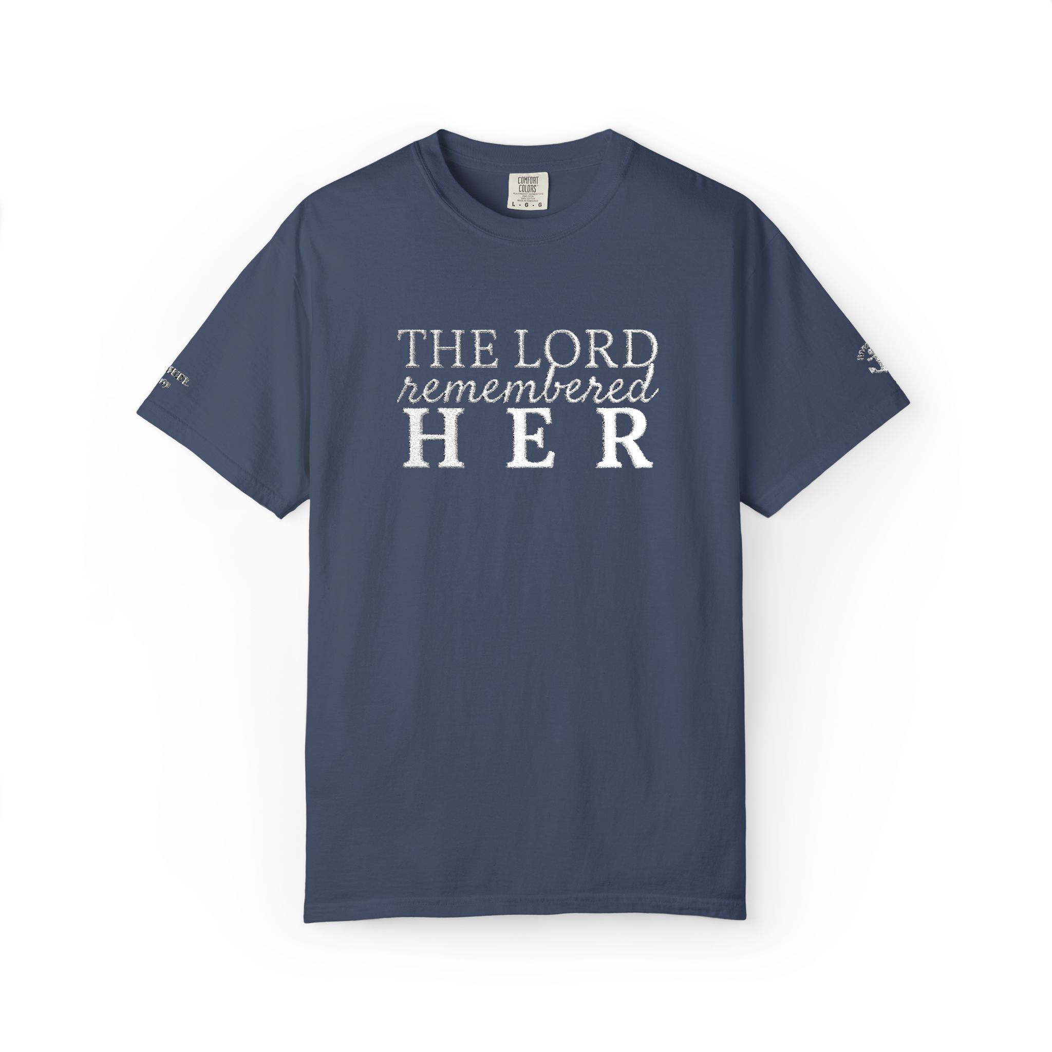 "The Lord Remembered Her" Embroidered Faith T-shirt — Fertility & Motherhood - Image 26