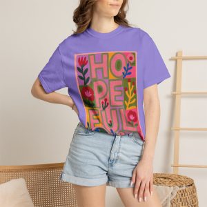Hopeful Mood Graphic T-Shirt — Floral Earth Peace Design